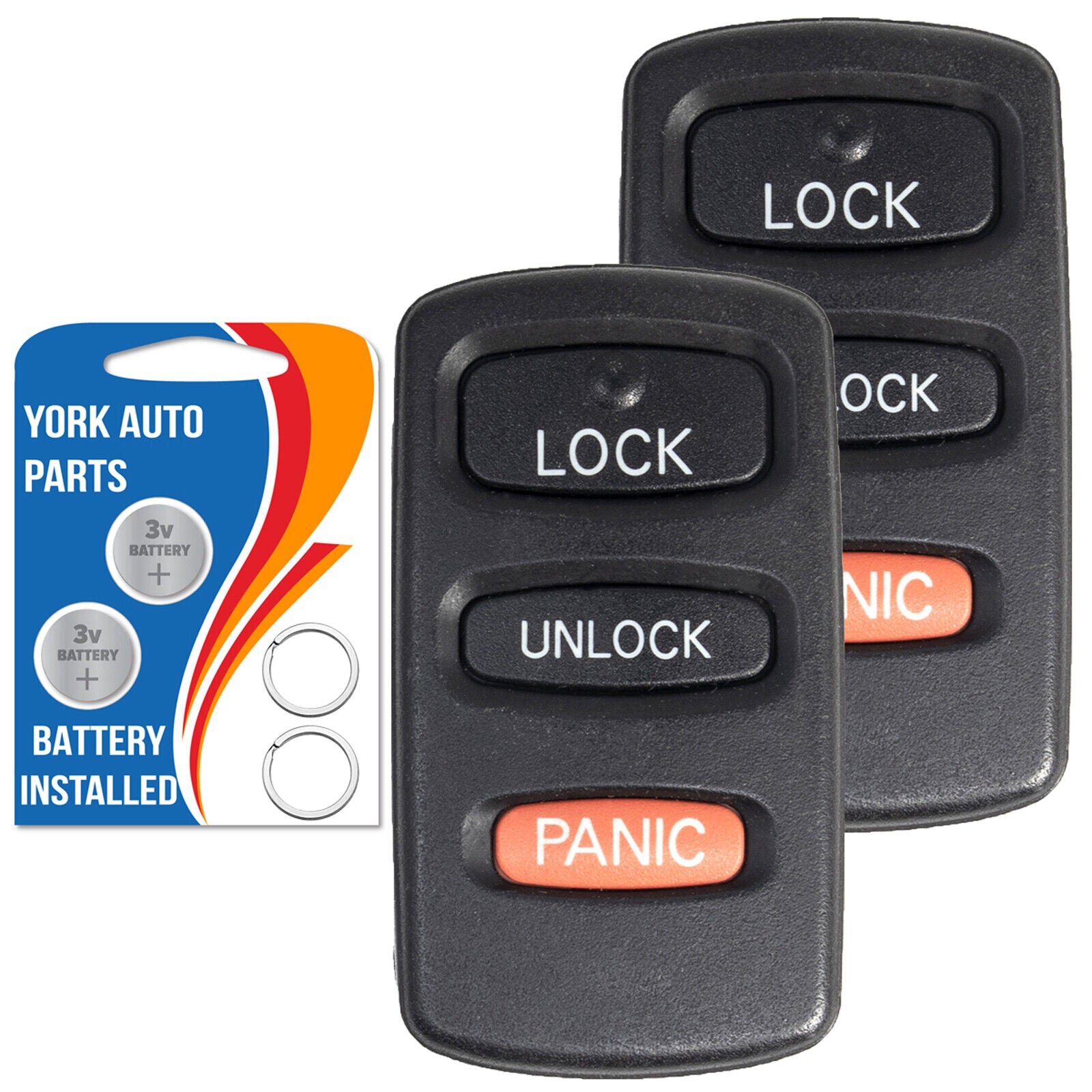 2x Used OEM Keyless Entry Remote Key Fob For Mitsubishi Dodge Chrysler HYQ12ABA