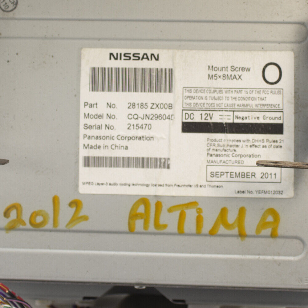 Nissan Altima Bose Audio Radio AM FM AUX CD MP Player w Auxiliary Receiver OEM