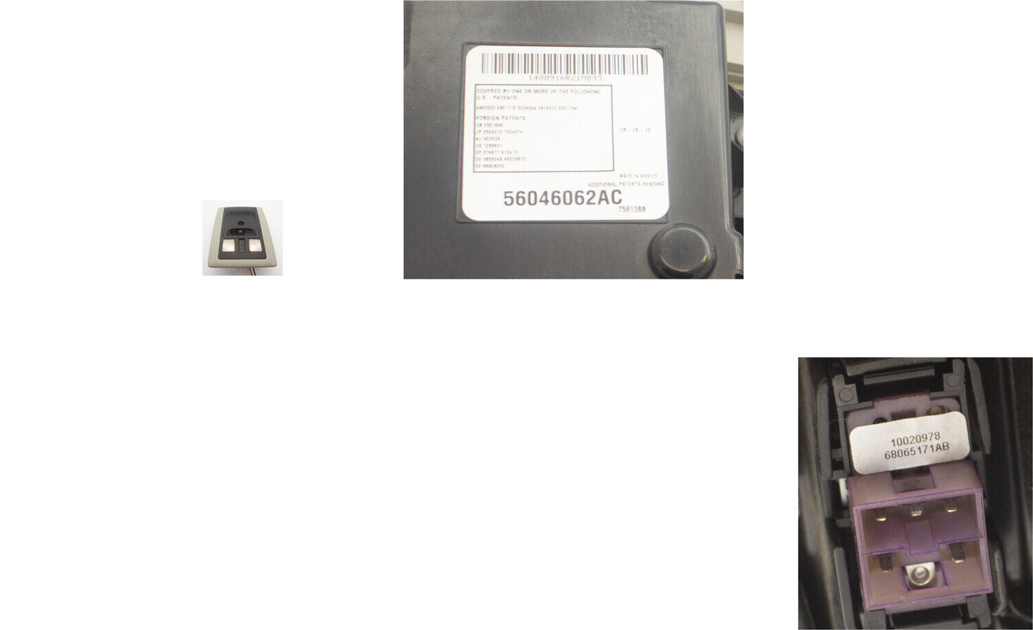 2009-2012 Dodge Ram 1500 OEM Overhead Console Dome Map Reading Light Lamp Unit