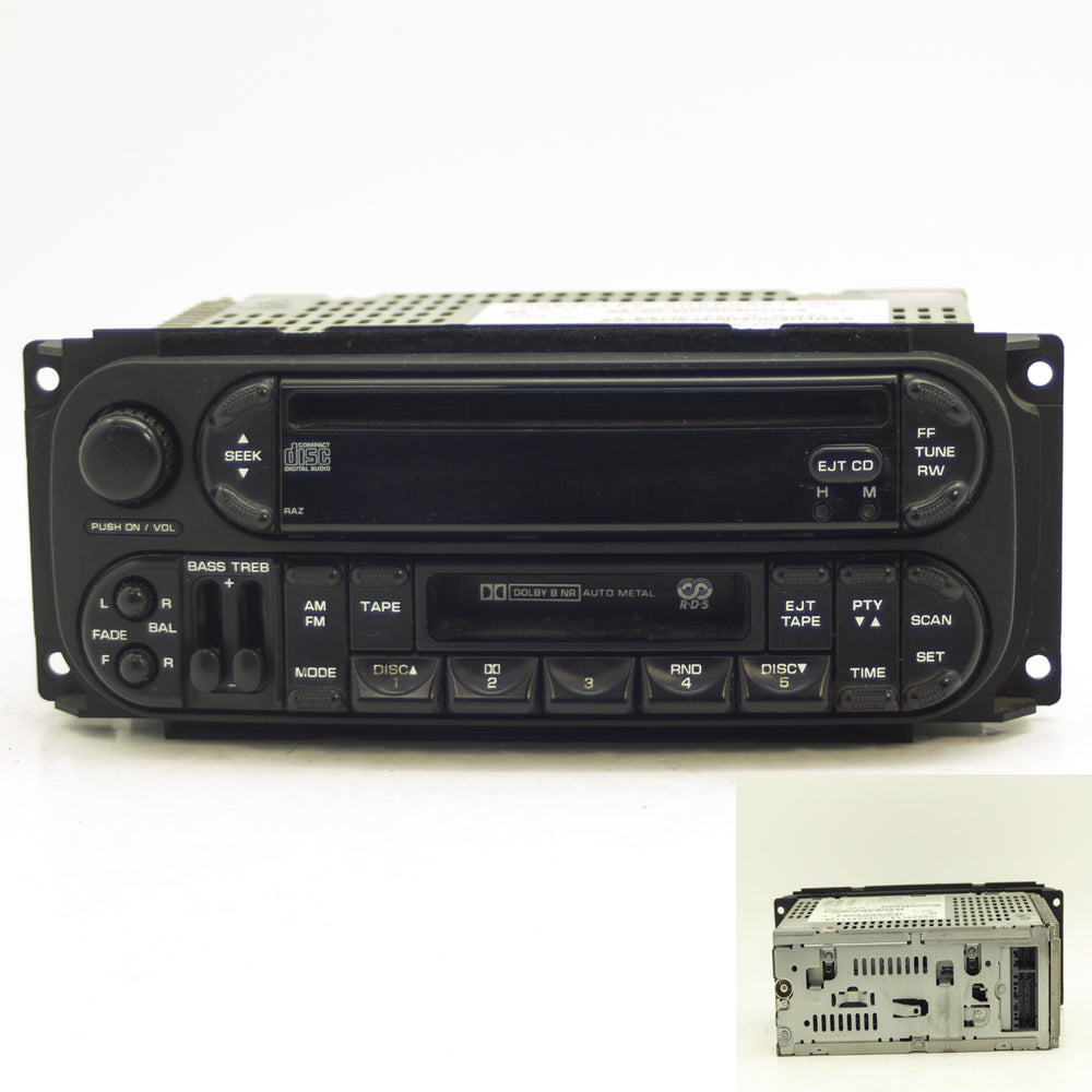 Jeep Dodge Ram 1500 & Chrysler Audio Radio AM FM Cassette Disc CD Receiver  OEM