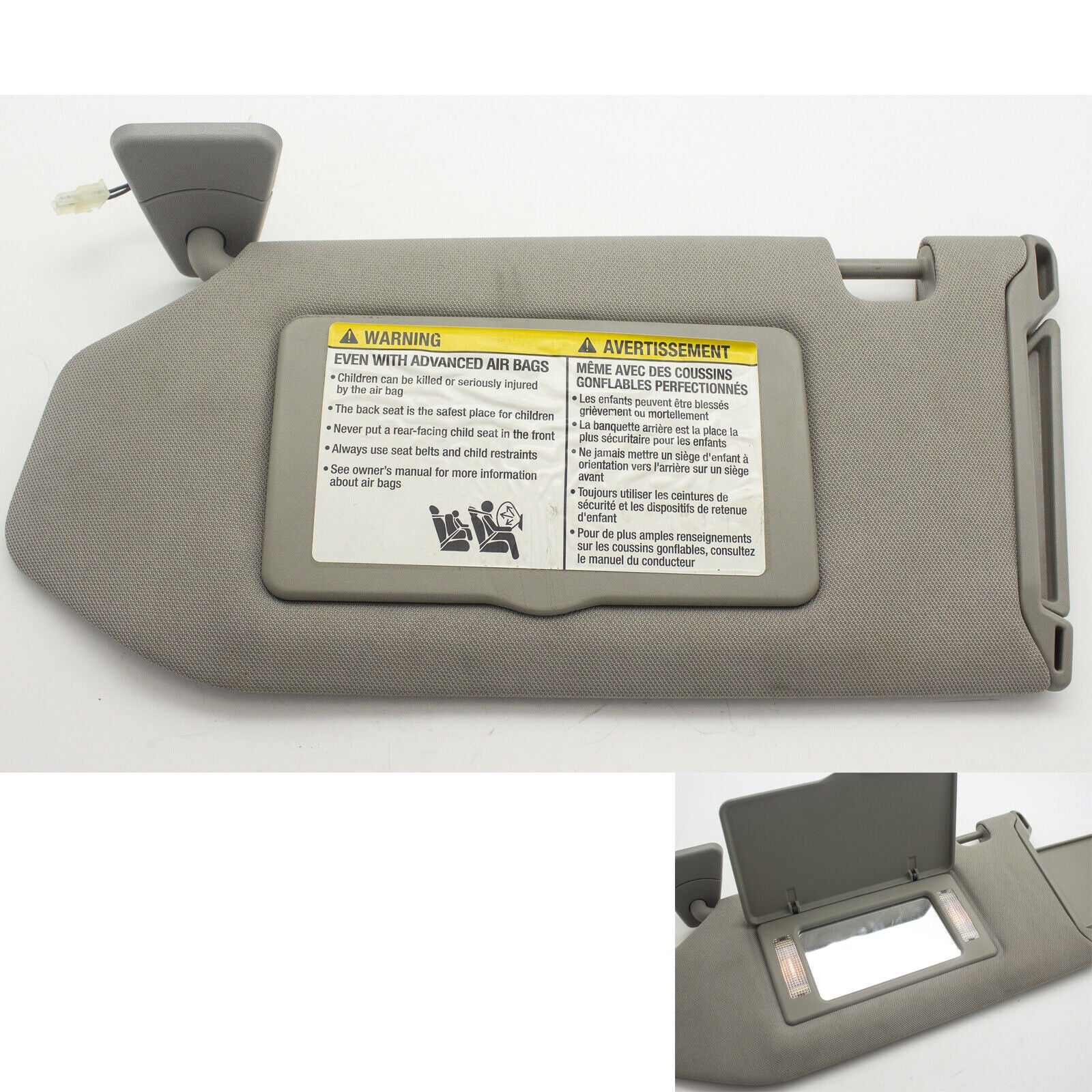OEM 06-08 Nissan Maxima Driver Left Hand Side Sun Visor with Mirror Illumination